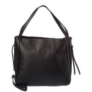 Italian Leather Shoulder Bag, Black